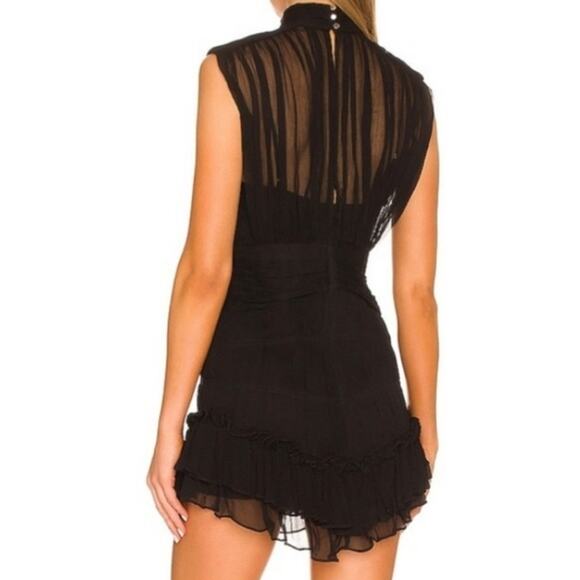 Shona Joy Safira Sleeveless Ruched Mini Dress - Black US 4 NWT - Picture 4 of 16